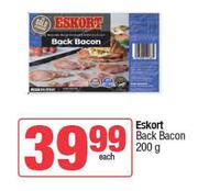 Eskort Back Bacon-200g Each