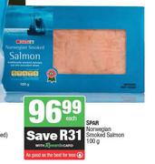 Spar Norwegian Smoked Salmon-100g Each