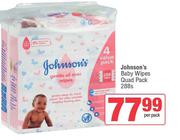 Johnson's Baby Wipes Quad Pack-288s Per Pack