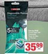 Care By Spar Swivel Head Twin Disposable Razor For Men Or Women-5s Pack
