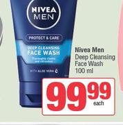 Nivea Men Deep Cleansing Face Wash-100ml 