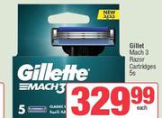 Gillette Mach 3 Razor Cartridges-5s Pack