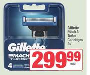 Gillette Mach 3 Turbo Cartridges-4s Pack