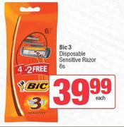 BIC 3 Disposable Sensitive Razor-6s Pack