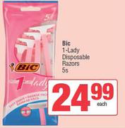 BIC 1 Lady Disposable Razors-5s Pack