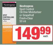 Neutrogena Spot Control Oil-Free Moisturiser Or Grapefruit Fresh + Clear-50ml