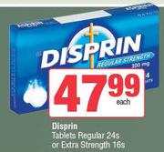 Disprin Tablets Regular 24s Or Extra Strength 16s-Each
