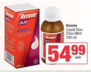 Rennie Liquid Duo Choc Mint-100ml Each