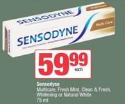 Sensodyne MultiCare, Fresh Mint, Clean & Fresh Whitening Or Natural White-75ml Each