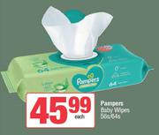 Pampers Baby Wipes-56s/64s Each