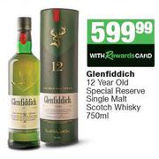 Glenfiddich 12 Year Old Special Reserve Single Malt Scotch Whisky-750ml