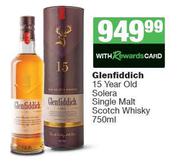 Glenfiddich 15 Year Old Solera Single Malt Scotch Whisky-750ml