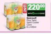 Smirnoff Pine Twist Spirit Cooler Cans-For 2 x 6 x 440ml