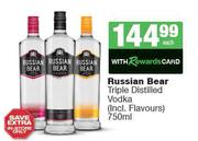 Russian Bear Triple Distilled Vodka-750ml Each