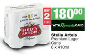 Stella Artois Premium Lager Cans-For 2 x 6 x 410ml