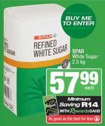 Spar White Sugar-2.5Kg Each