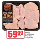 Sangiro Fresh Chicken Braai Pack 5 Or 10 Piece-Per Kg