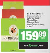 Du Toitskloof Wines Sauvignon Blanc, Cabernet Shiraz, Chenin Blanc,Pinotage Rose,Pinotage Ruby-3L EA