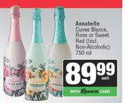 Annabelle Cuvee Blance, Rose Or Sweet Red Non Alcoholic-750ml Each
