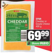 Spar Cheddar Or Gouda Cheese-400g Each