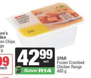 Spar Frozen Crumbed Chicken Range-400g Each
