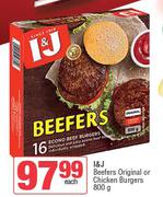I&J Beefers Original Or Chicken Burgers-800g Each