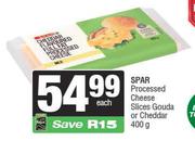 Spar Processed Cheese Slices Gouda Or Cheddar-400g Each