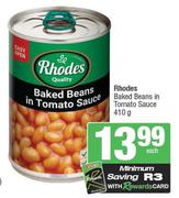 Rhodes Baked Beans In Tomato Sauce-410g Each