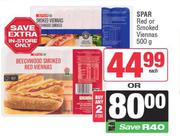 Spar Red Or Smoked Viennas-For 2 x 500g