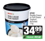 Spar Double Cream Or Full Cream Yoghurt-1Kg
