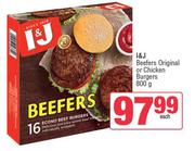 I&J Beefers Original Or Chicken Burgers-800g