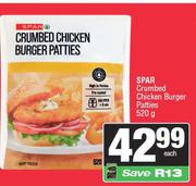 Spar Crumbed Chicken Burger Patties-520g Each