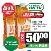 Liqui Fruit 100% Fruit Juice Blend Assorted-For 2 x 1L 