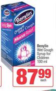 Benylin Wet Cough Syrup Or Children-100ml Each