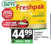 Freshpak Rooibos Tagless Teabags-80's
