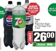 Pepsi Lite, Pepsi Zero Sugar Or 7up Sugar Free-For 2 x 2L