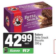 Bakers Betta Snack Biscuits-200g Each
