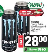 Monster Energy Drink Assorted-For 2 x 500ml