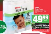 Spar Toilet Tissue 350 Sheets 2-Ply 9s-Each