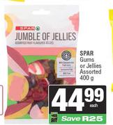 Spar Gums Or Jellies Assorted-400g Each