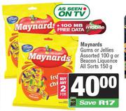 Maynards Gums Or Jellies 100g Or Beacon Liquorice All Sorts 150g-For 2