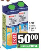 Spar Vanilla Custard-For 2 x 1L
