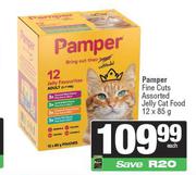 Pamper Fine Cuts Assorted Jelly Cat Food-12 x 85g