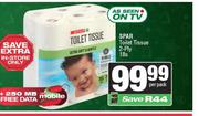 Spar Toilet Tissue Mini 2 Ply-18s