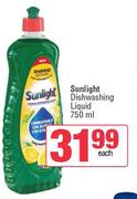 Sunlight Dishwashing Liquid-750ml Each