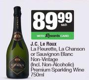 J.C.Le Roux La Fleurette,La Chanson Or Sauv Blanc Non Vintage Premium Sparkling Wine-750ml