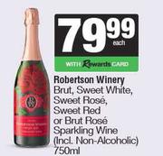 Robertson Winery Brut,Sweet White,Sweet Rose,Sweet Red Or Brut Rose Sparkling Wine-750ml