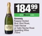 Simonsig Kaapse Vonkel Brut,Brut Rose,Satin Nectar Or Satin Nectar Rose Sparkling Wine-750ml