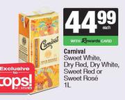 Carnival Sweet White,Dry Red,Dry White,Sweet Red Or Sweet Rose-1L