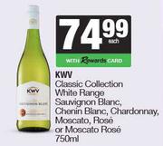 KWV Classic Collection White Range Sauv Blanc,Chenin Blanc,Chardonnay,Moscato,Rose-750ml